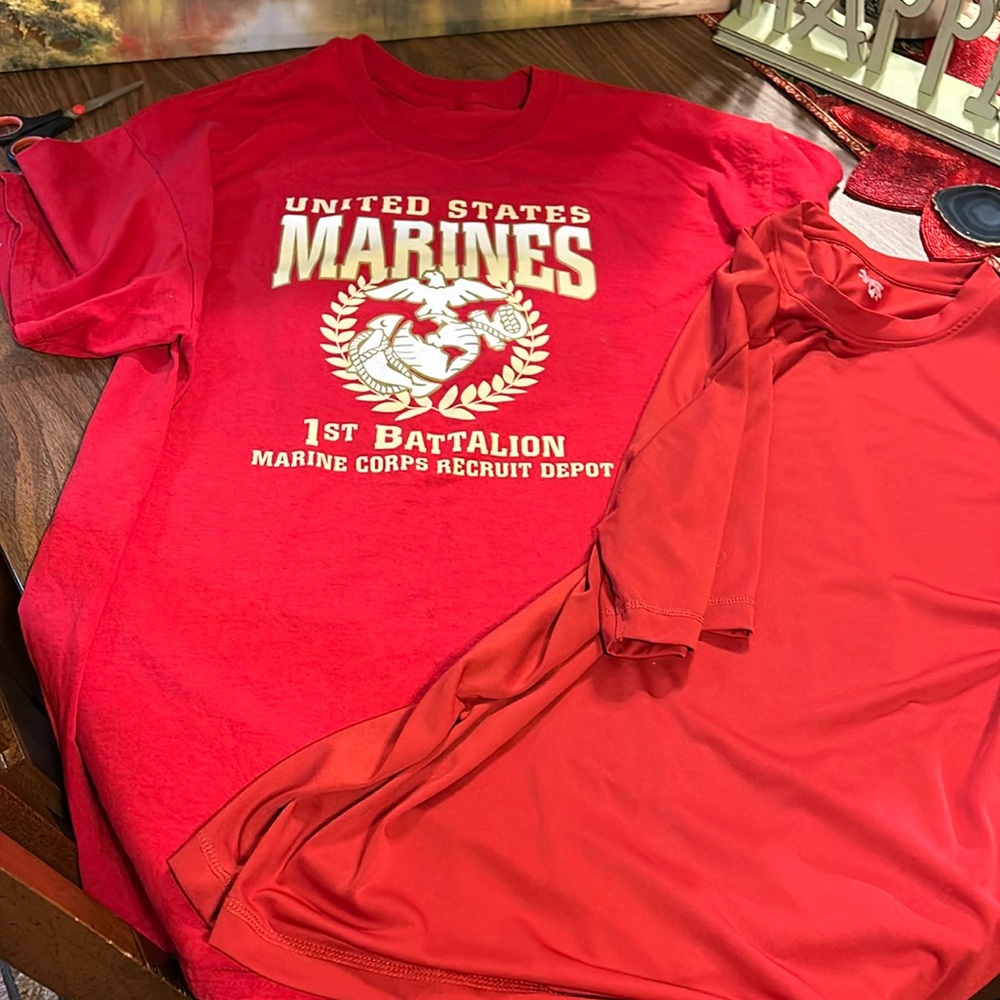 Men’s Marine Tee & Jockey Tee Sz. L
